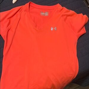 Under Armour Orange Red Fitted Short Sleeve T-Shirt